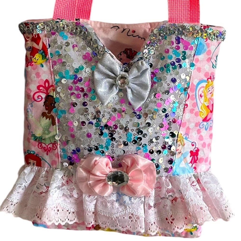 New Hand Crafted Handmade Girls Disney Princess Bling Purse